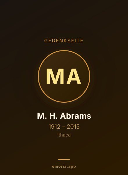 Gedenkportrait von M. H. Abrams