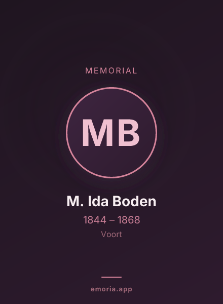 Memorial portrait of M. Ida Boden