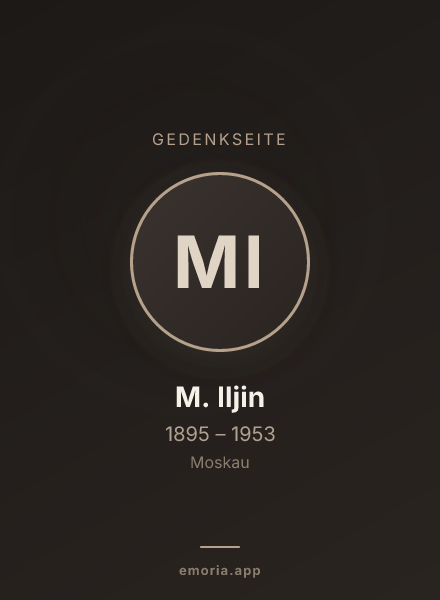Gedenkportrait von M. Iljin