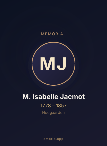 Memorial portrait of M. Isabelle Jacmot