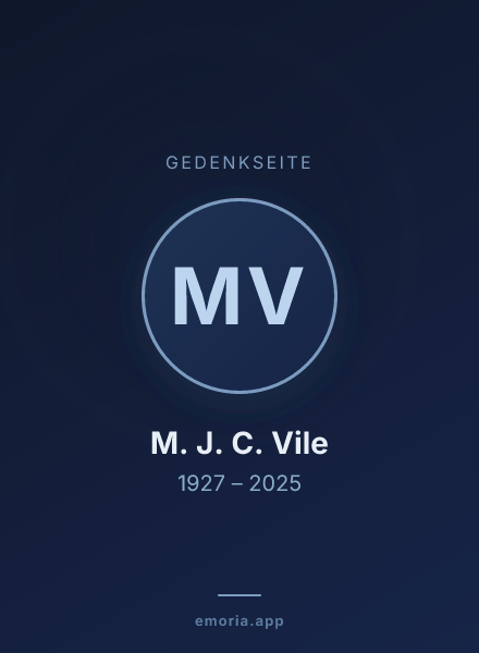 Gedenkportrait von M. J. C. Vile