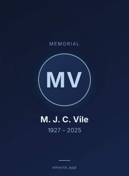Memorial portrait of M. J. C. Vile