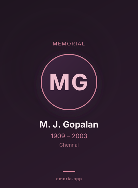 Memorial portrait of M. J. Gopalan