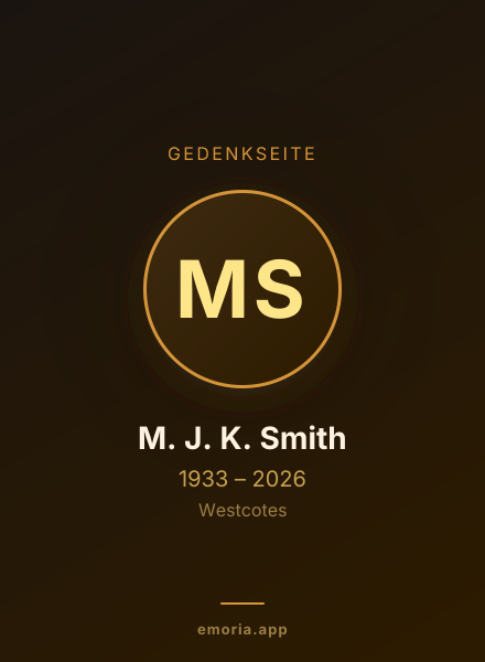 Gedenkportrait von M. J. K. Smith