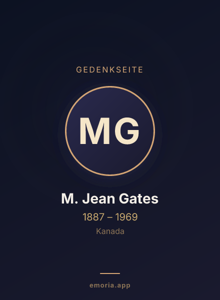 Gedenkportrait von M. Jean Gates