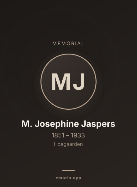 Memorial portrait of M. Josephine Jaspers