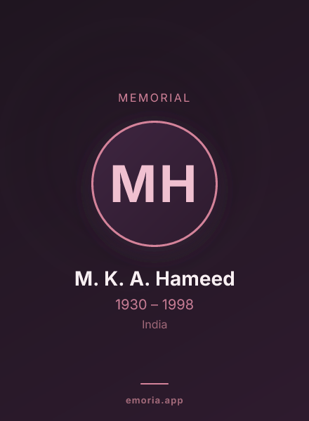 Memorial portrait of M. K. A. Hameed