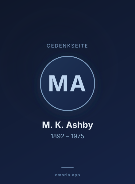 Gedenkportrait von M. K. Ashby