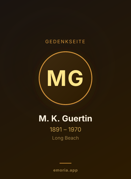 Gedenkportrait von M. K. Guertin