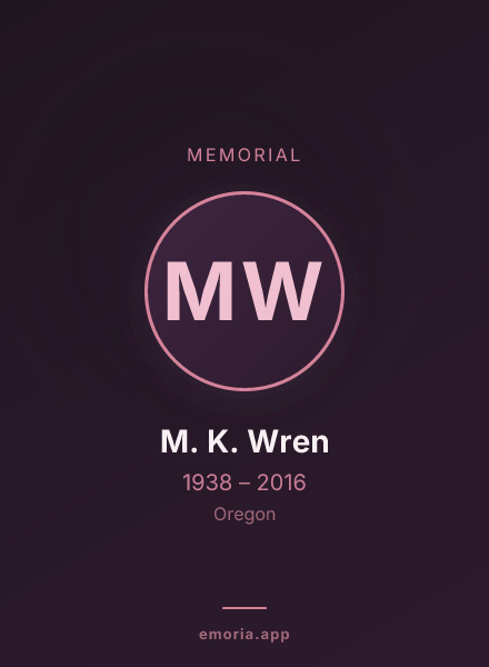 Memorial portrait of M. K. Wren
