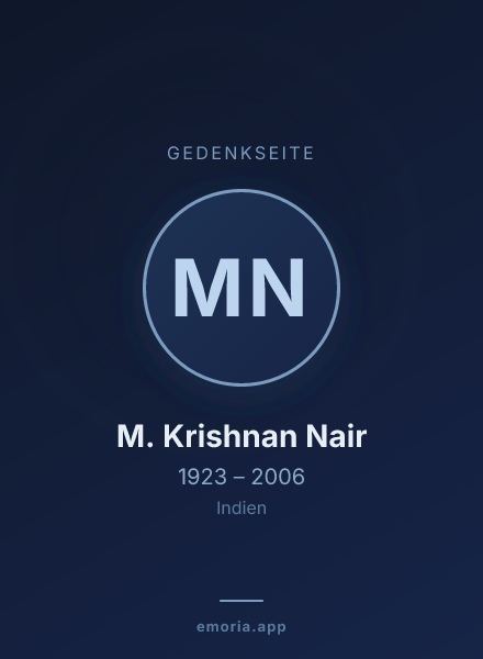 Gedenkportrait von M. Krishnan Nair