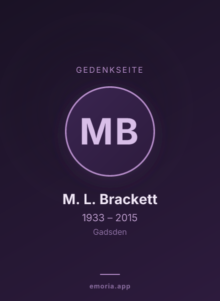 Gedenkportrait von M. L. Brackett