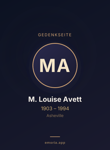 Gedenkportrait von M. Louise Avett
