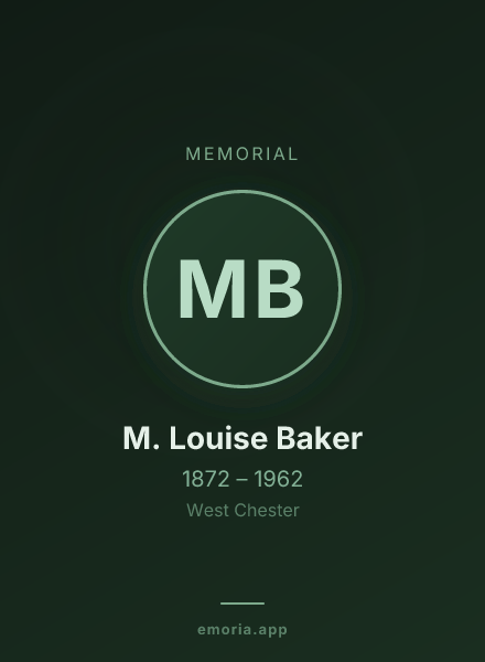 Memorial portrait of M. Louise Baker