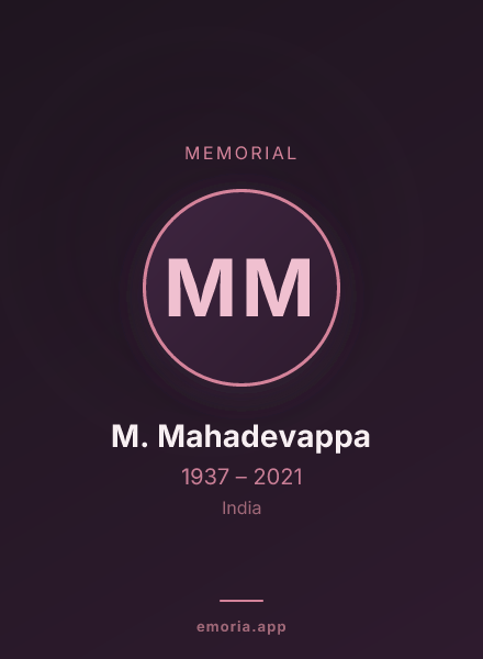 Memorial portrait of M. Mahadevappa