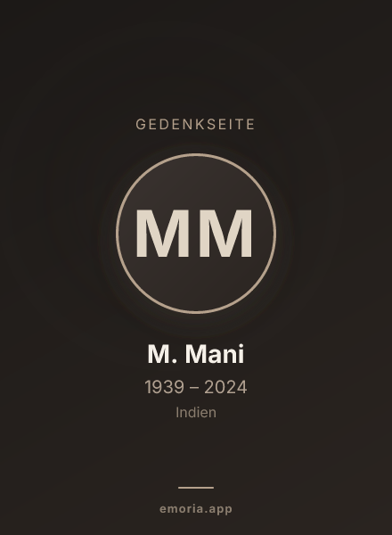 Gedenkportrait von M. Mani