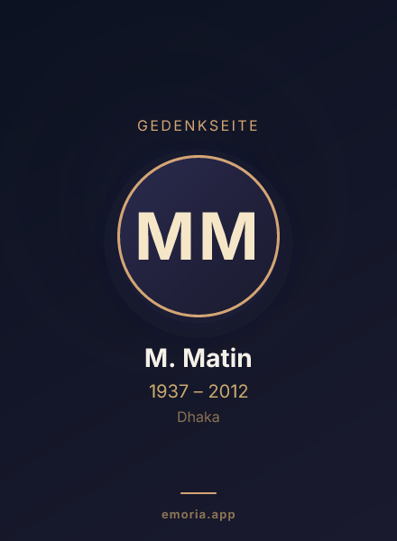 Gedenkportrait von M. Matin