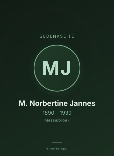 Gedenkportrait von M. Norbertine Jannes
