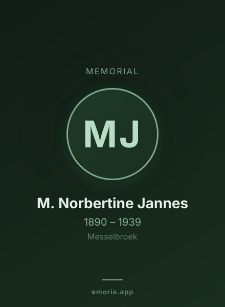 Memorial portrait of M. Norbertine Jannes