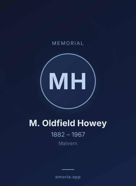 Memorial portrait of M. Oldfield Howey