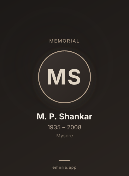 Memorial portrait of M. P. Shankar