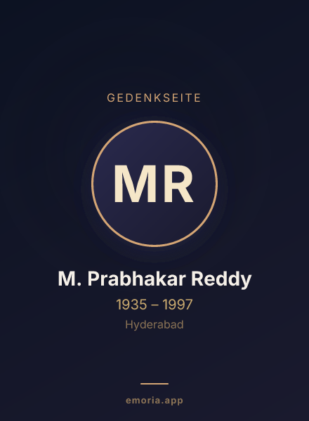 Gedenkportrait von M. Prabhakar Reddy
