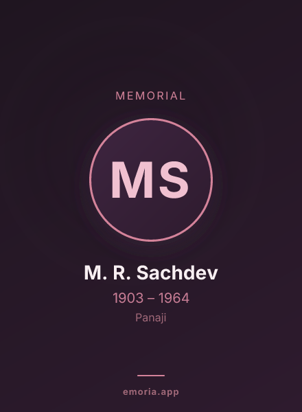 Memorial portrait of M. R. Sachdev