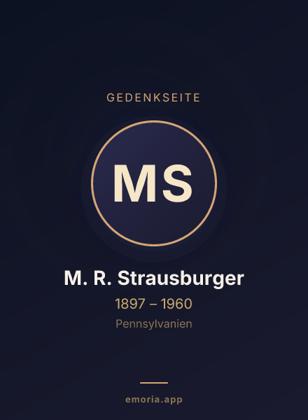 Gedenkportrait von M. R. Strausburger