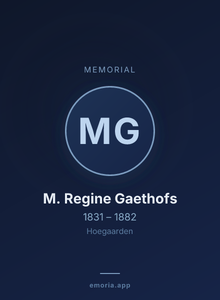 Memorial portrait of M. Regine Gaethofs