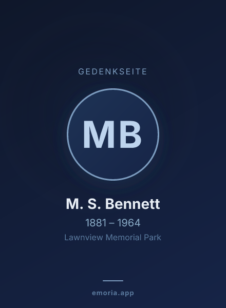Gedenkportrait von M. S. Bennett
