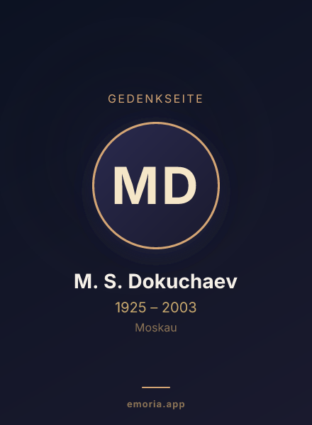 Gedenkportrait von M. S. Dokuchaev