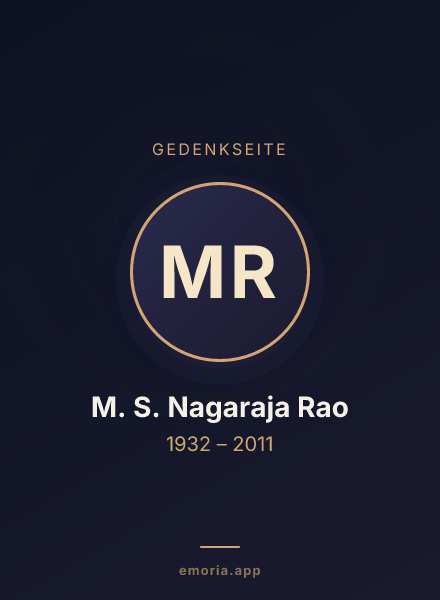 Gedenkportrait von M. S. Nagaraja Rao