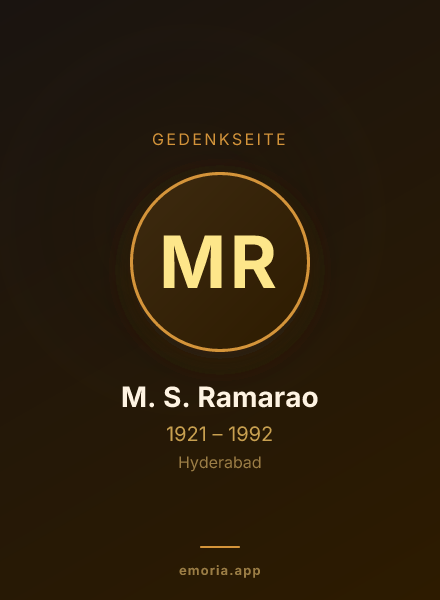 Gedenkportrait von M. S. Ramarao