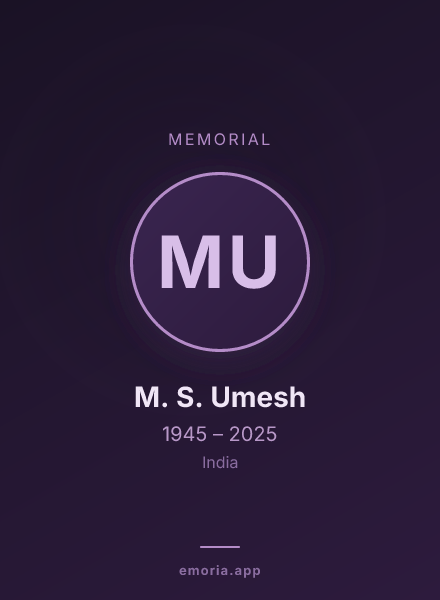 Memorial portrait of M. S. Umesh
