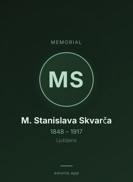 Memorial portrait of M. Stanislava Skvarča