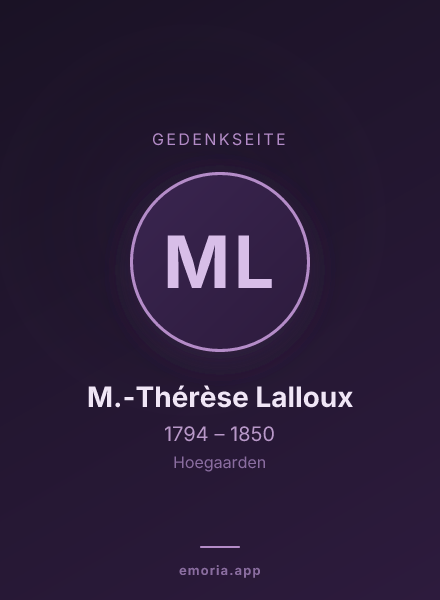 Gedenkportrait von M.-Thérèse Lalloux