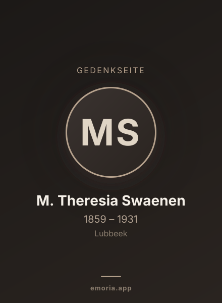 Gedenkportrait von M. Theresia Swaenen