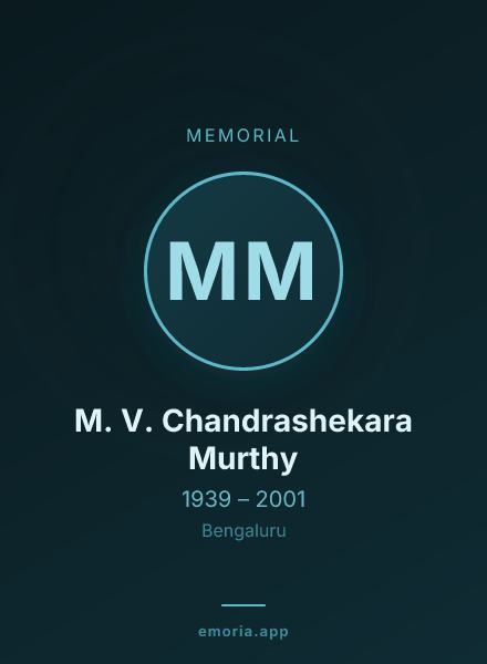 Memorial portrait of M. V. Chandrashekara Murthy