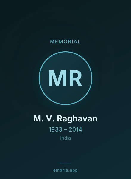 Memorial portrait of M. V. Raghavan
