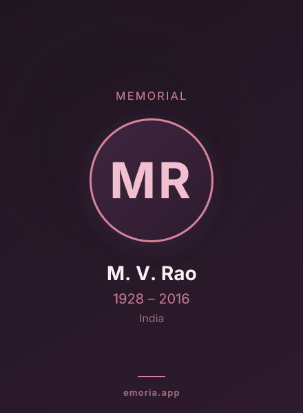 Memorial portrait of M. V. Rao