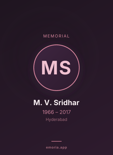 Memorial portrait of M. V. Sridhar