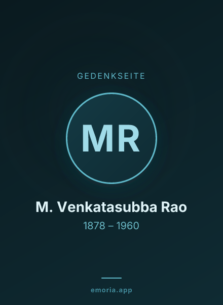 Gedenkportrait von M. Venkatasubba Rao