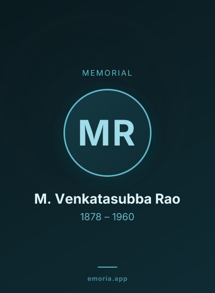 Memorial portrait of M. Venkatasubba Rao