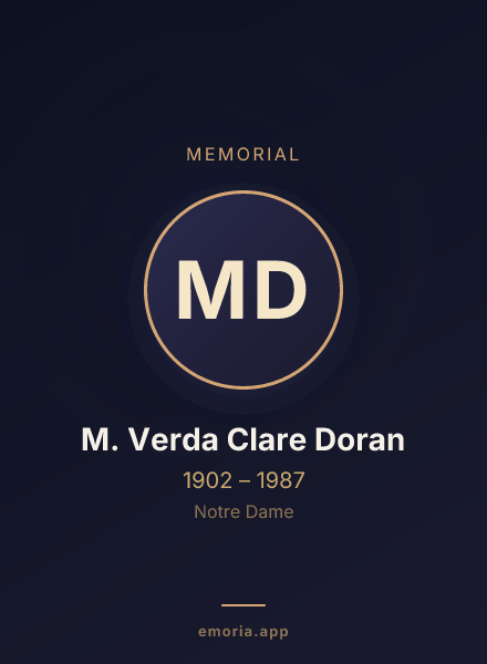 Memorial portrait of M. Verda Clare Doran