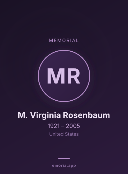 Memorial portrait of M. Virginia Rosenbaum