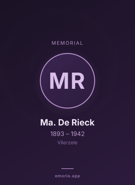 Memorial portrait of Ma. De Rieck