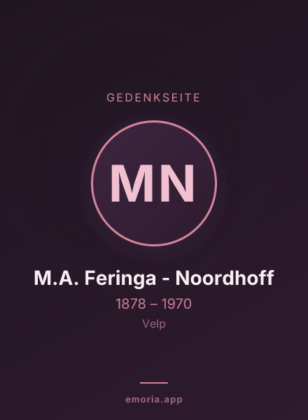 Gedenkportrait von M.A. Feringa - Noordhoff