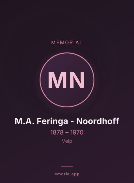 Memorial portrait of M.A. Feringa - Noordhoff