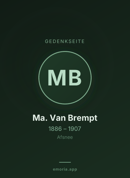 Gedenkportrait von Ma. Van Brempt