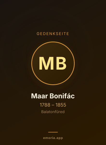 Gedenkportrait von Maar Bonifác